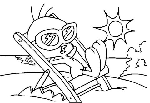 Desenho de Piu Piu para Colorir Tinta Guache