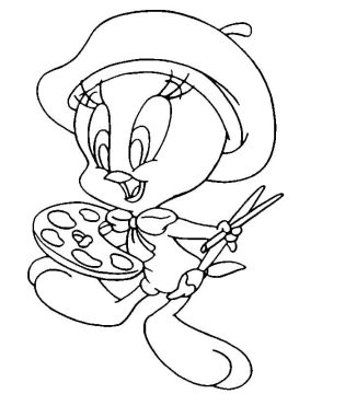 Desenho de Piu Piu Sentado para Colorir