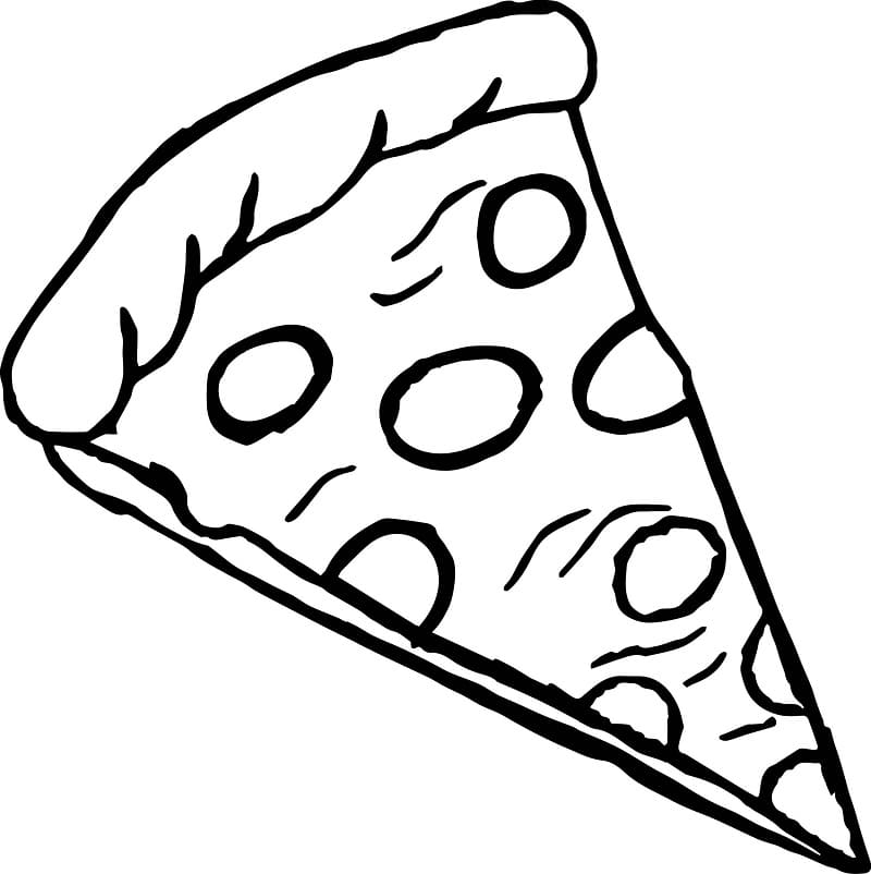 Desenho de Pizza com Amigos para Colorir