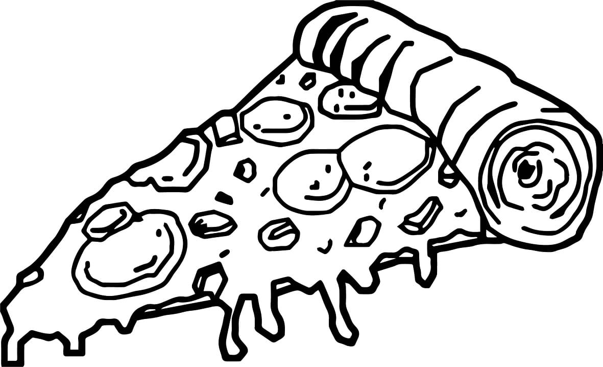 Desenho de Pizza com Refrigerante para Colorir