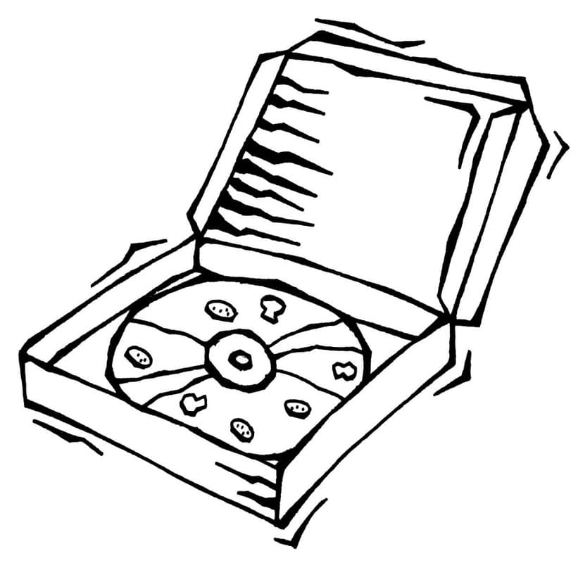 Desenho de Pizza de Calabresa para Colorir