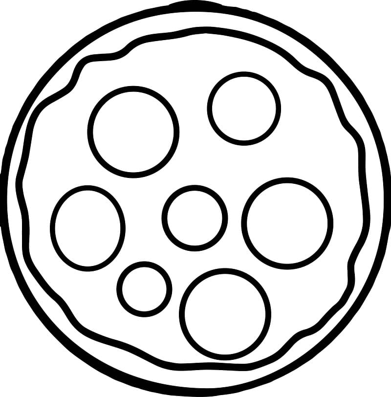 Desenho de Pizza de Frango para Colorir