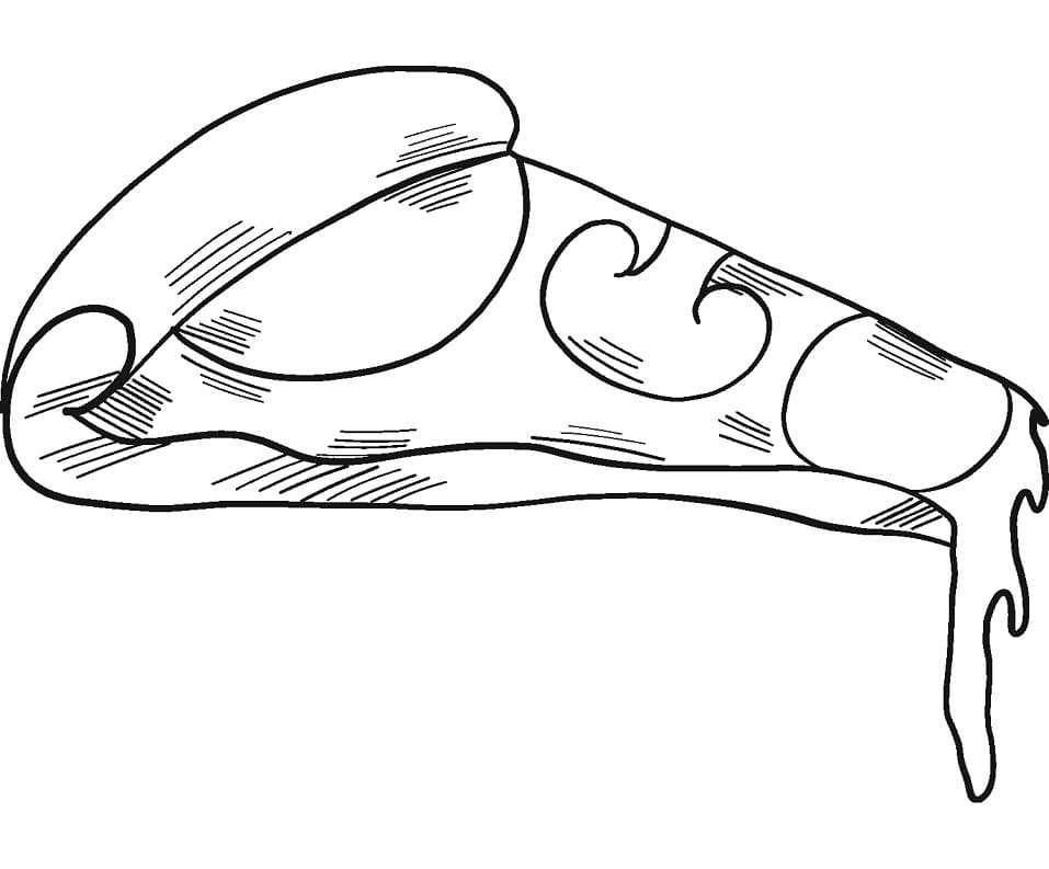 Desenho de Pizza de Marguerita para Colorir