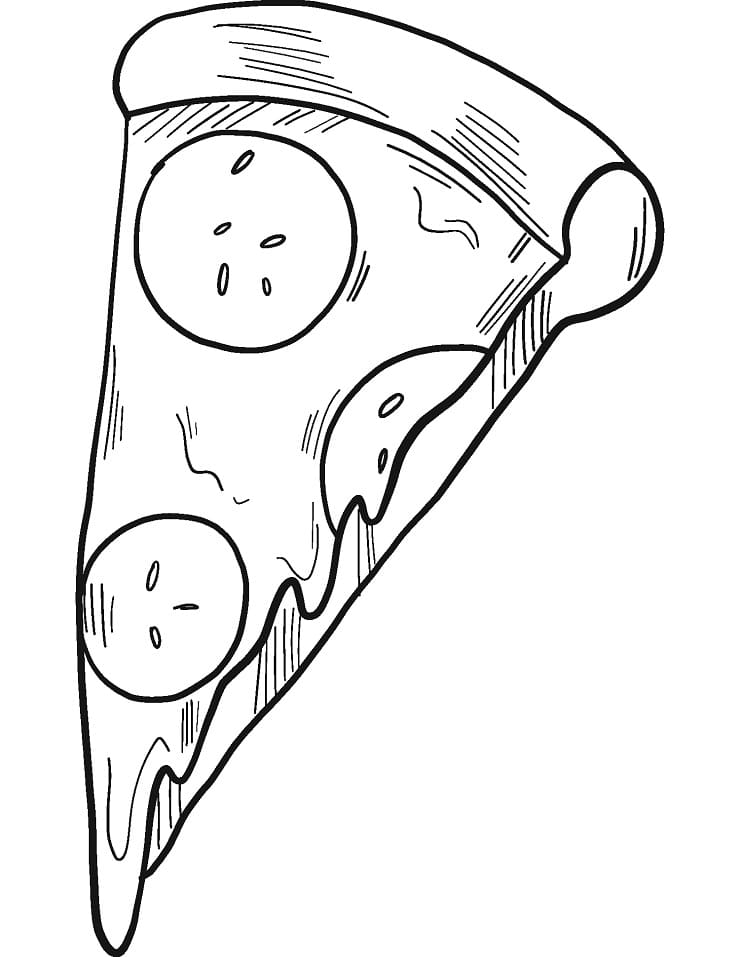 Desenho de Pizza Inteirá para Colorir