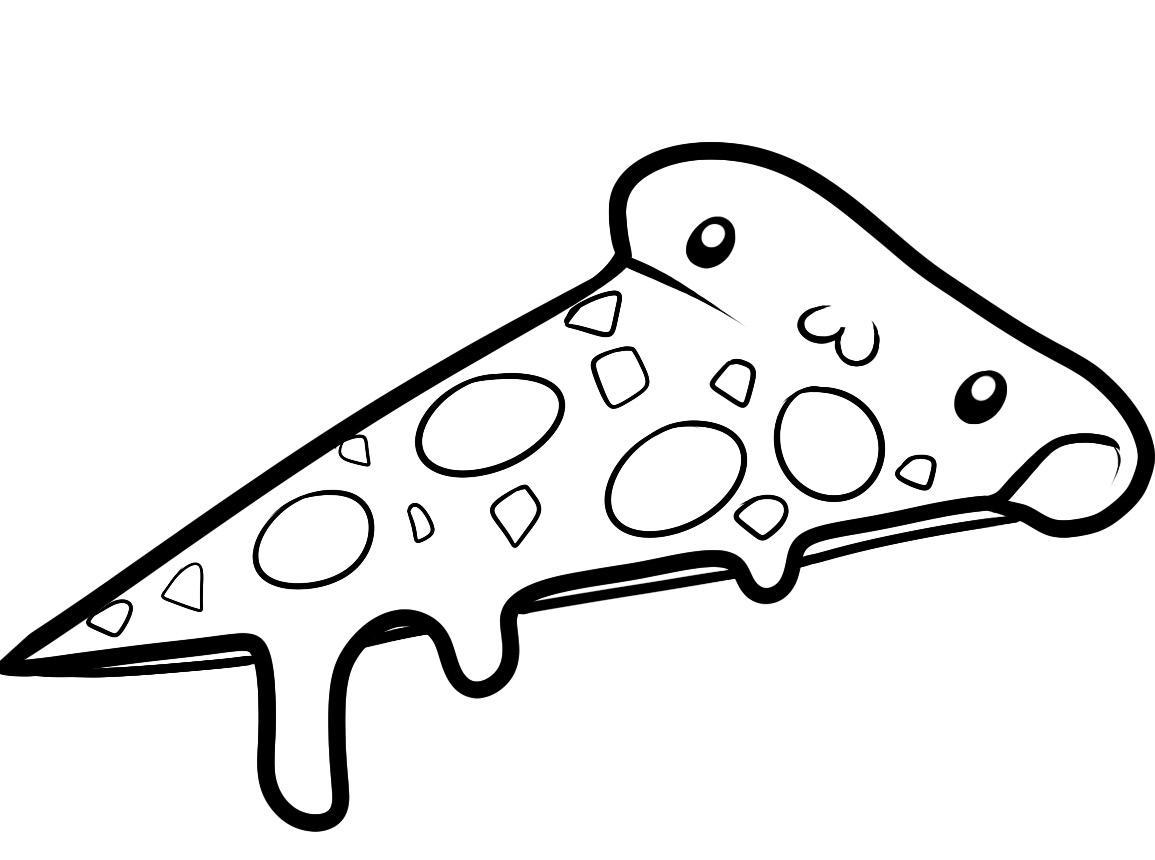 Desenho de Pizza para Colorir com Lápis de Cor