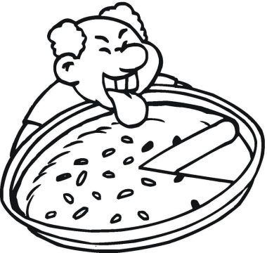 Desenho de Pizza para Colorir Desenho Imprimível