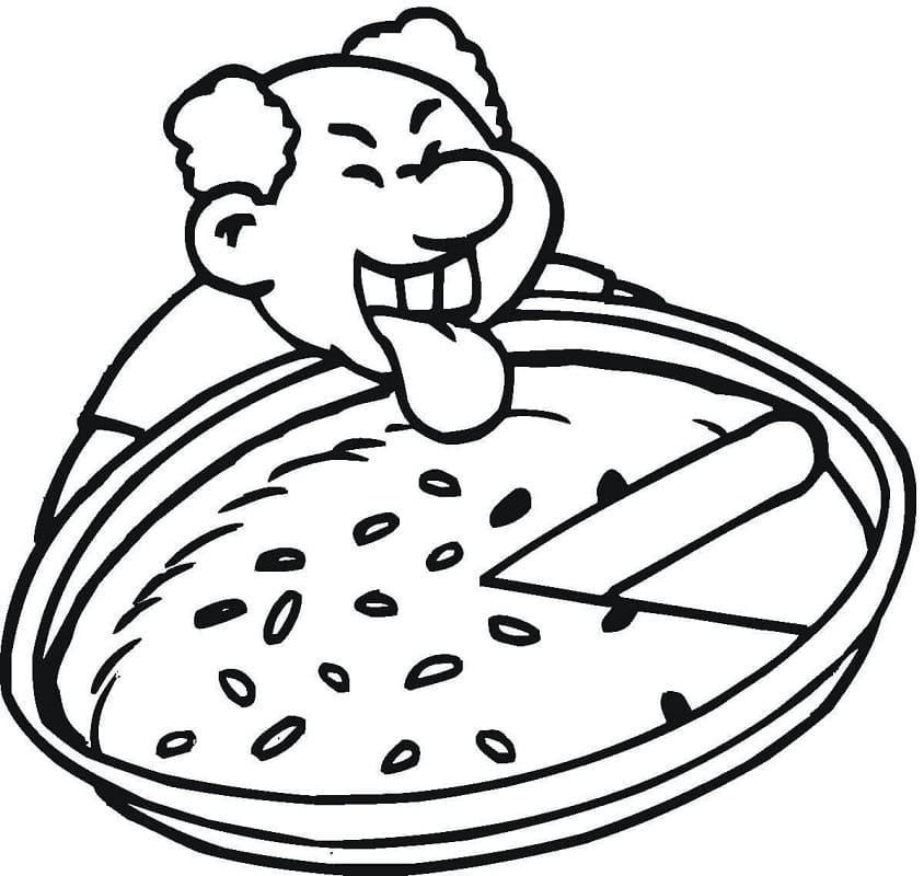 Desenho de Pizza para Colorir Desenho Imprimivel
