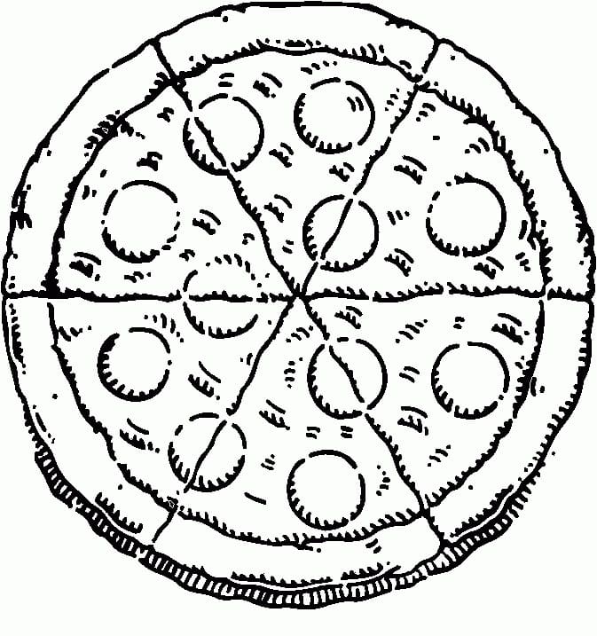 Desenho de Pizza para Colorir e Imprimir Pdf