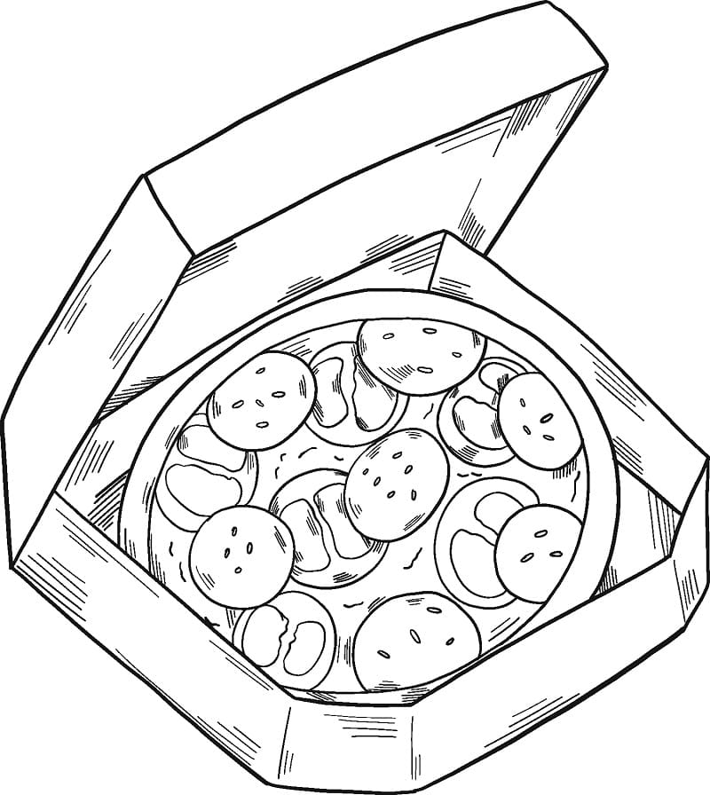 Desenho de Pizza para Colorir Fácil Pdf