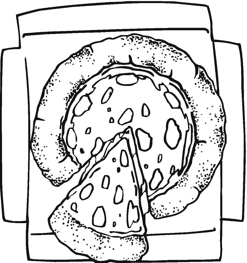 Desenho de Pizza para Colorir Figurá Imprimivel