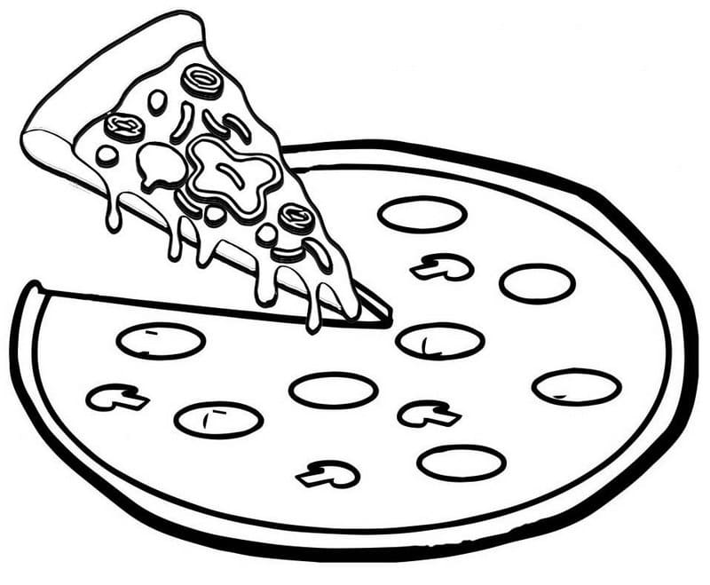 Desenho de Pizza para Colorir Giz de Cera