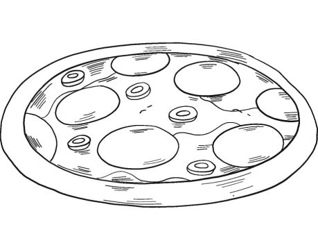 Desenho de Pizza para Colorir Online