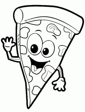 Desenho de Pizza para Imprimir e Baixar