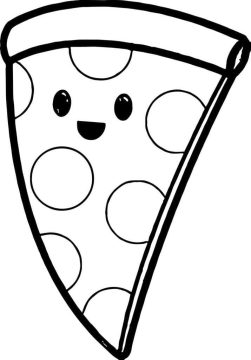Desenho de Pizza Pdf Imprimível para Colorir