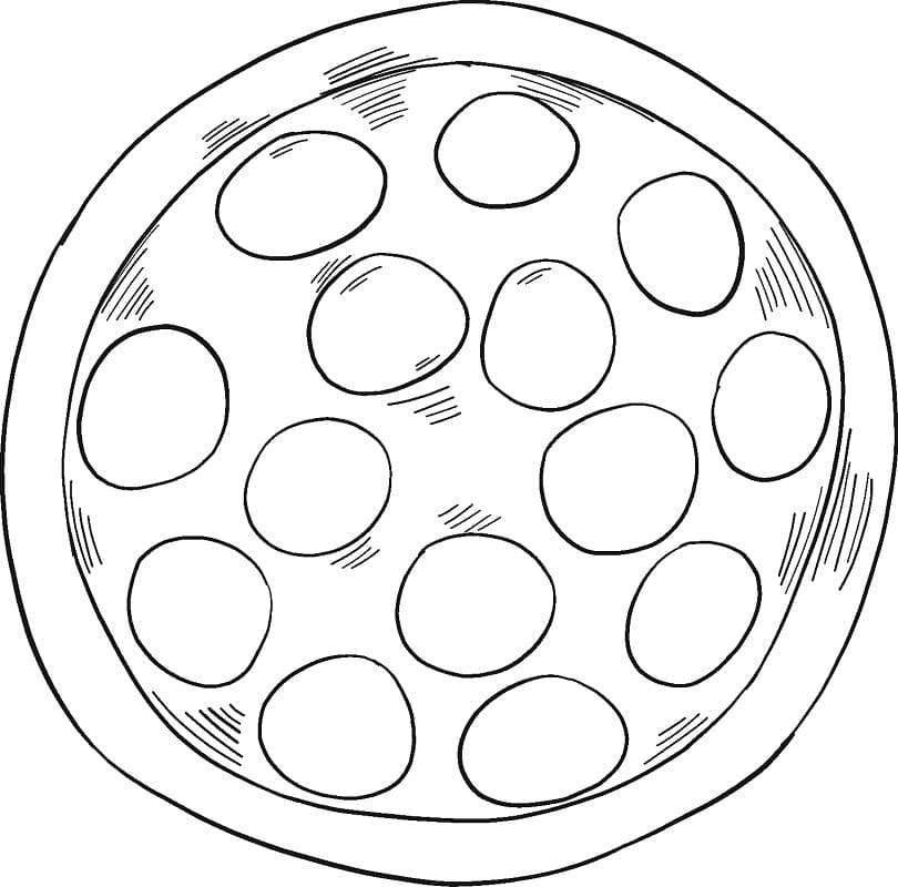 Desenho de Pizza Simples para Colorir