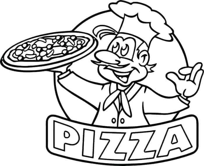 Desenho de Grátis Pizzaiolo para Crianças para Colorir