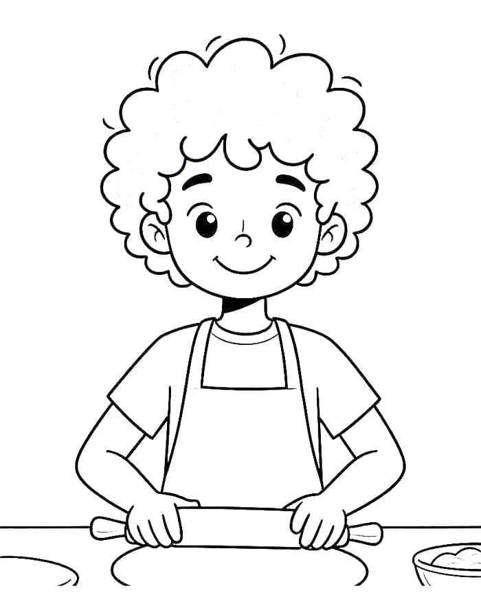 Desenho de Pizzaiolo Imprimivel Grátis para Colorir