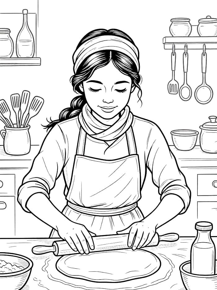 Desenho de Pizzaiolo Imprimivel para Crianças para Colorir
