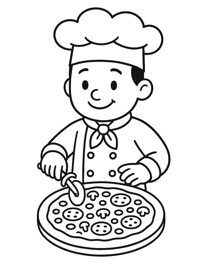 Desenhos de Pizzaiolo para Colorir