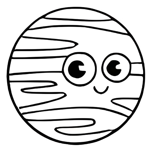 Desenho de Adorável Planeta Marte para Colorir
