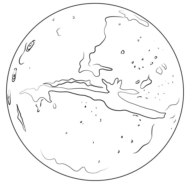 Desenho de Imagem do Planeta Marte para Colorir