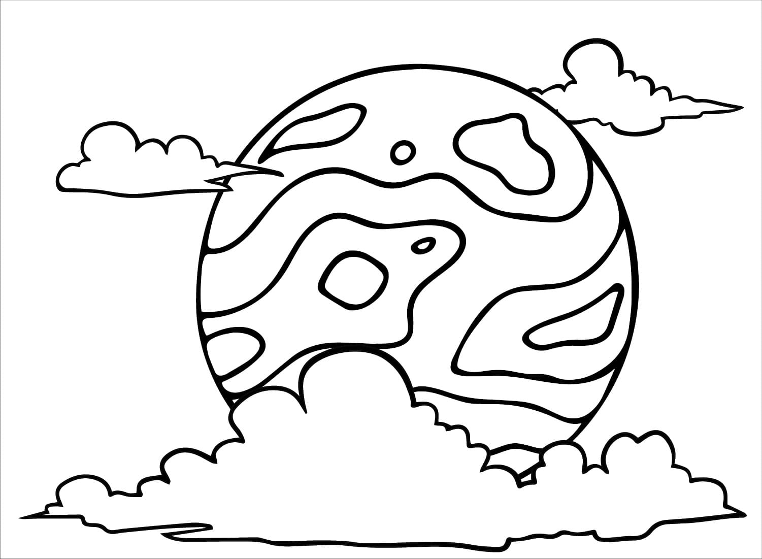 Desenho de Planeta Marte 3 para Colorir