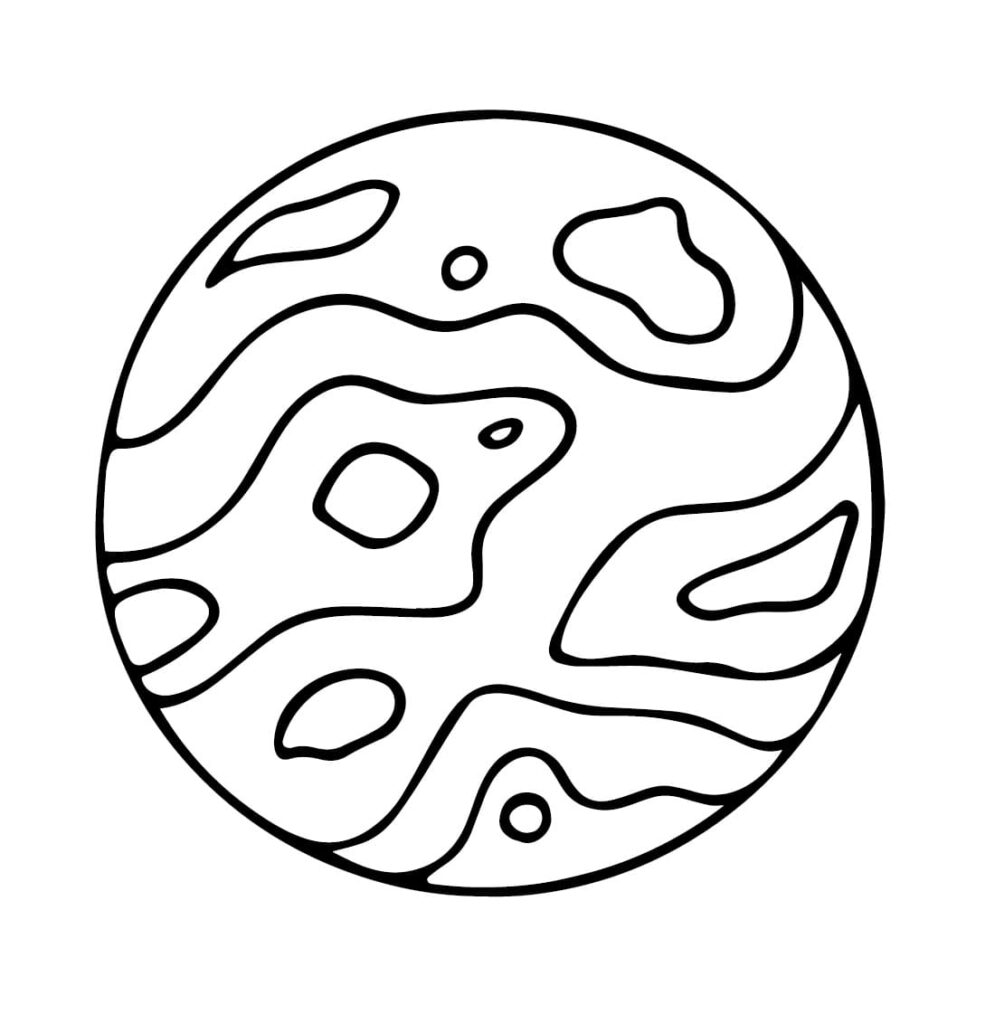 Desenho de Planeta Marte Fácil para Colorir