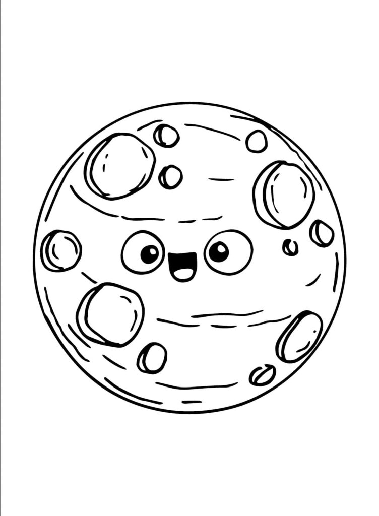 Desenho de Planeta Marte Feliz para Colorir