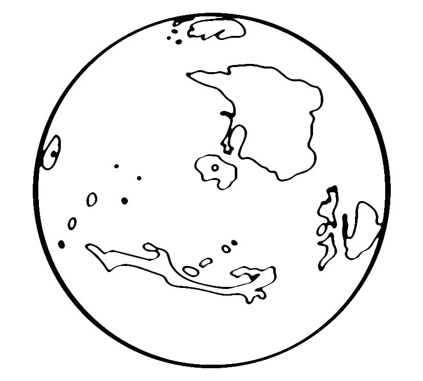 Desenho de Planeta Marte Grátis para Colorir