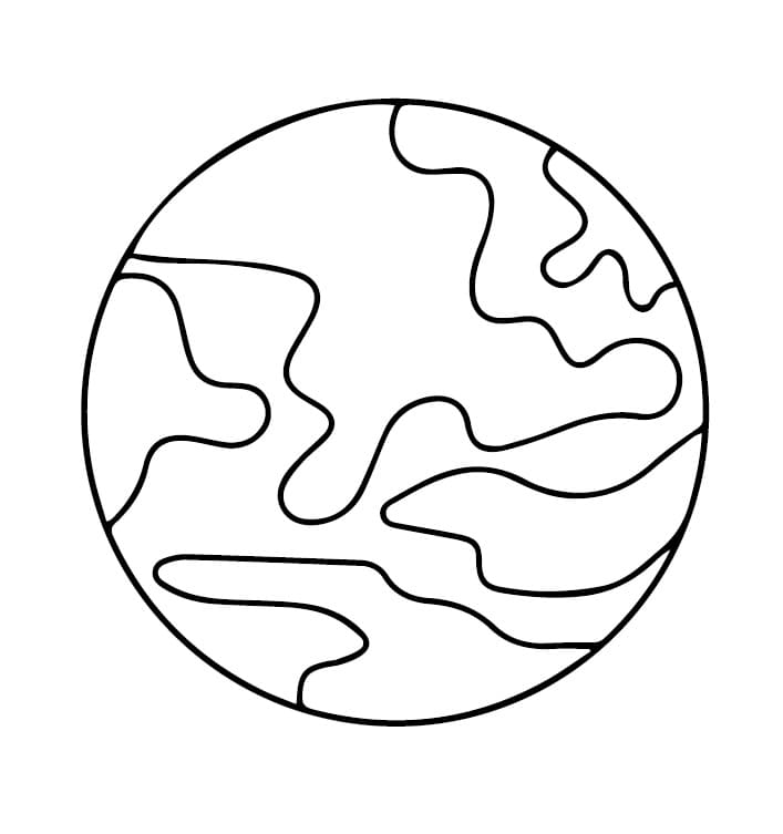 Desenho de Planeta Marte Simples para Colorir