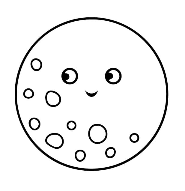 Desenho de Planeta Marte Sorridente para Colorir