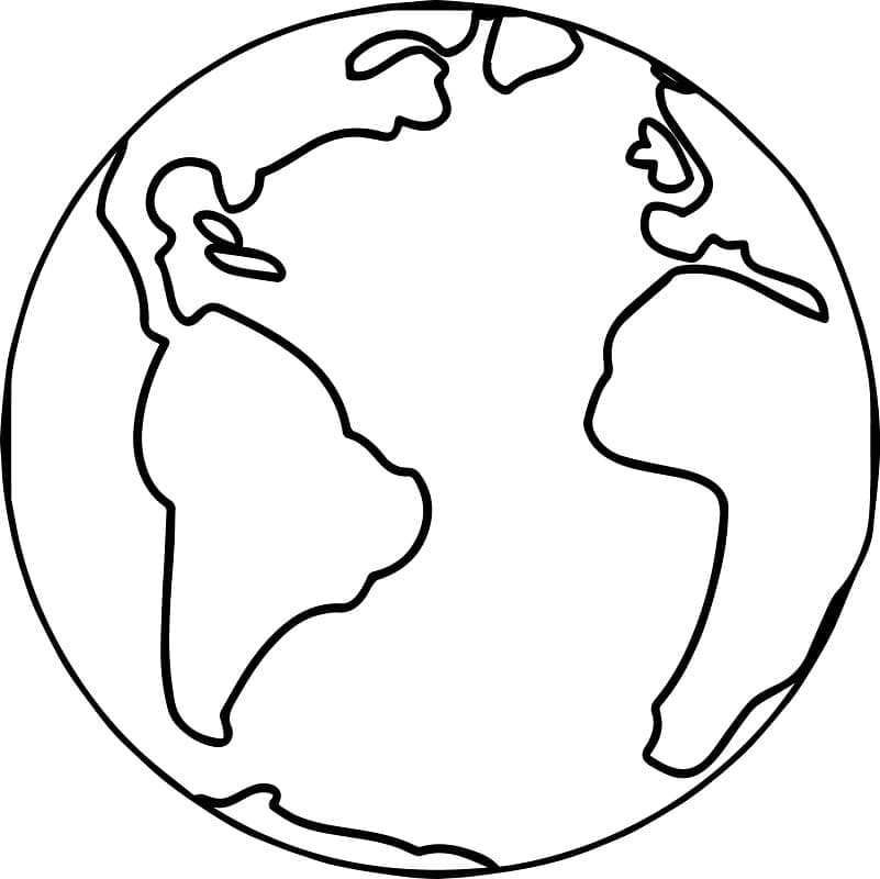 Desenho do Planeta Terra Dia da Terra para Colorir