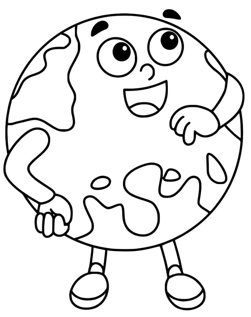 Desenho do Planeta Terra em 3D para Colorir