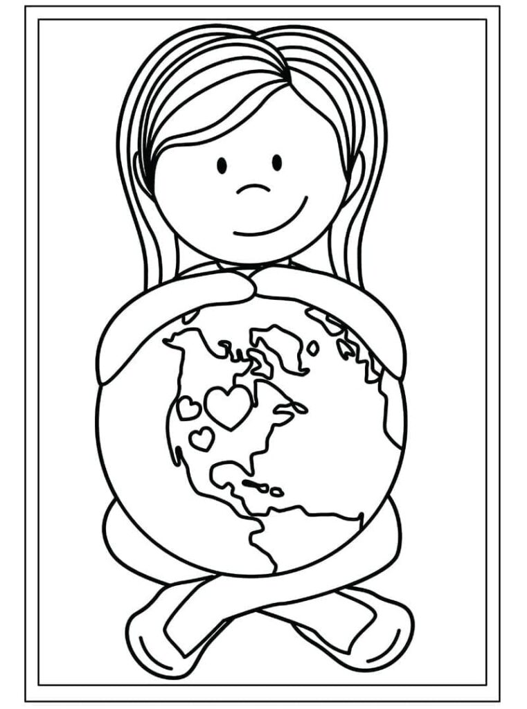 Desenho do Planeta Terra para Colorir e Imprimir Pdf
