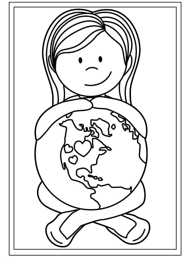 Desenho do Planeta Terra para Colorir e Imprimir Pdf