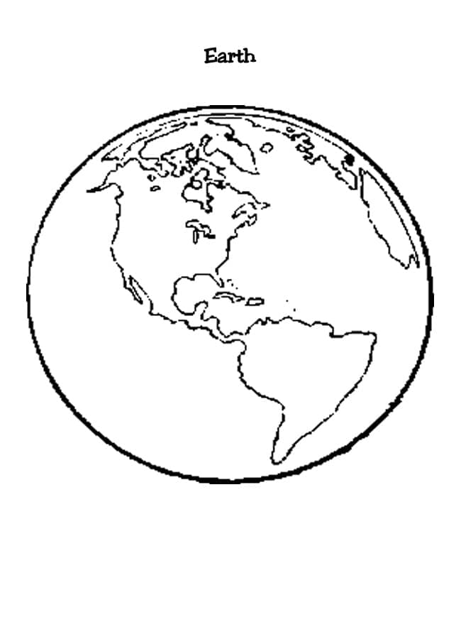 Desenho do Planeta Terra para Colorir Fácil Pdf