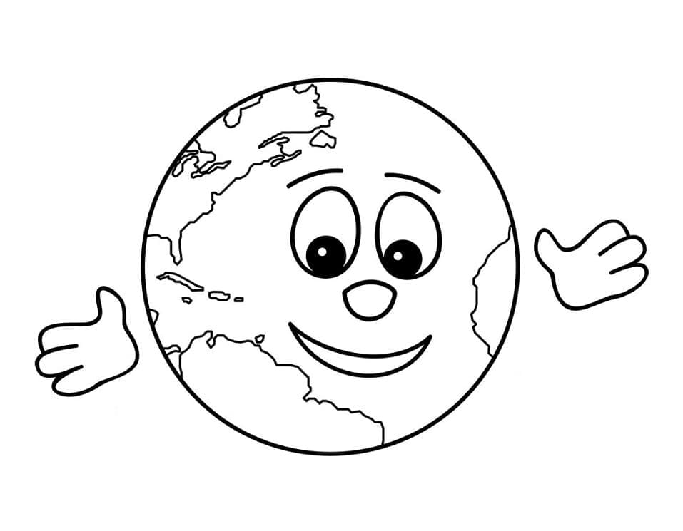Desenho do Planeta Terra para Colorir Giz de Cera