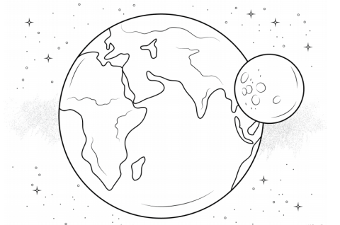 Desenho do Planeta Terra para Colorir Pdf