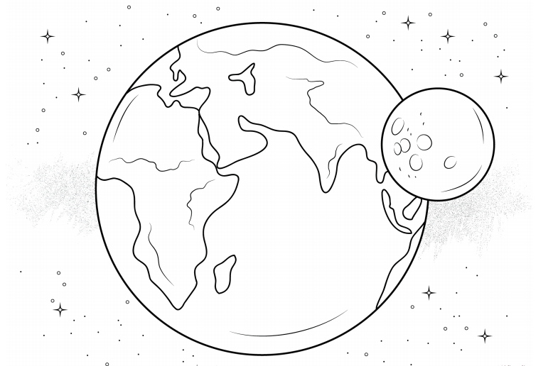 Desenho do Planeta Terra para Colorir Pdf