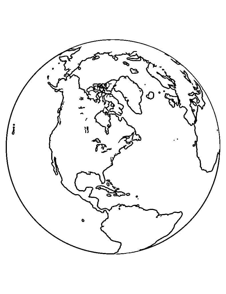 Desenho do Planeta Terra para Colorir Tinta Guache