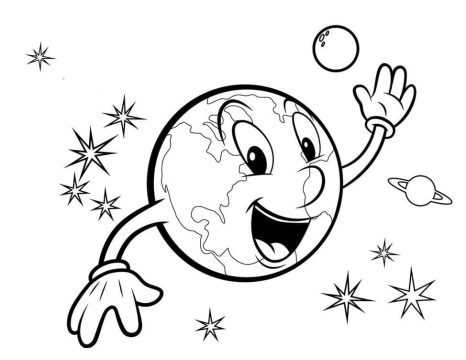 Desenho do Planeta Terra Pdf Imprimível para Colorir