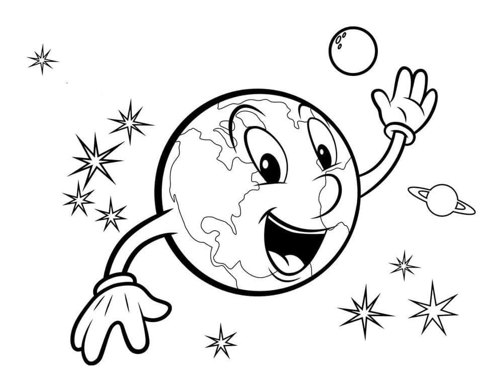 Desenho do Planeta Terra Pdf Imprimivel para Colorir