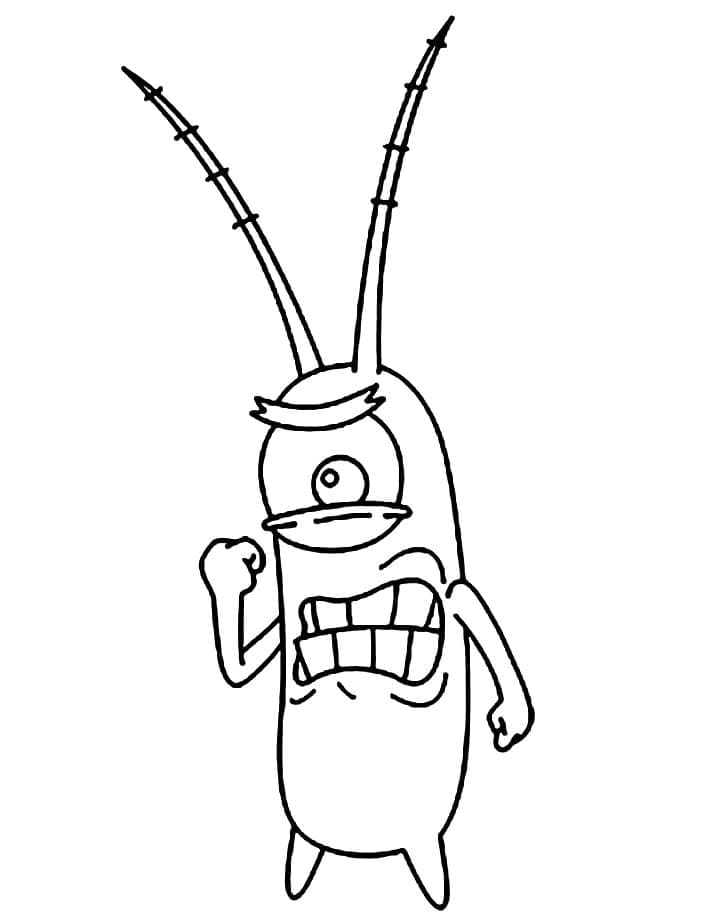Desenho de Plankton com Raiva para Colorir