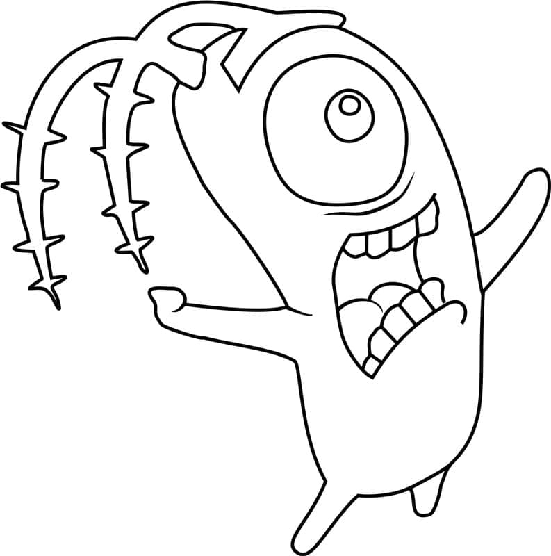 Desenho de Plankton Engraçado para Colorir