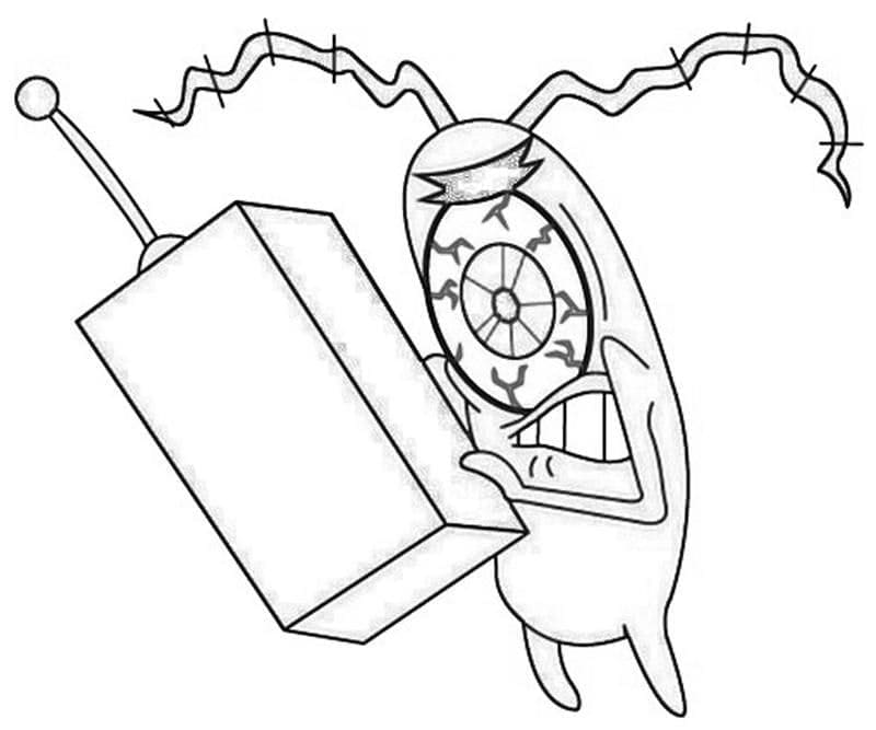 Desenho de Plankton Louco para Colorir