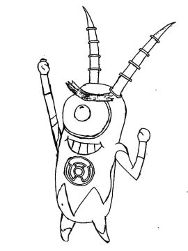 Desenho de Plankton para Colorir Giz de Cera