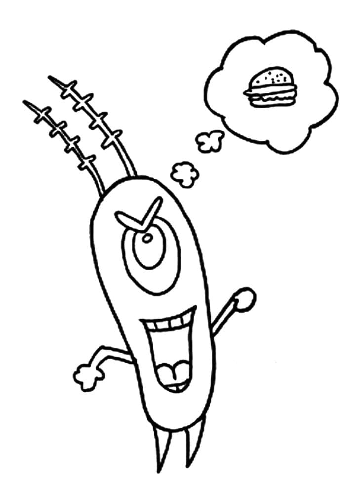 Desenho de Plankton para Colorir Tinta Guache