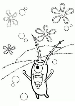 Desenho de Plankton Pdf Imprimível para Colorir