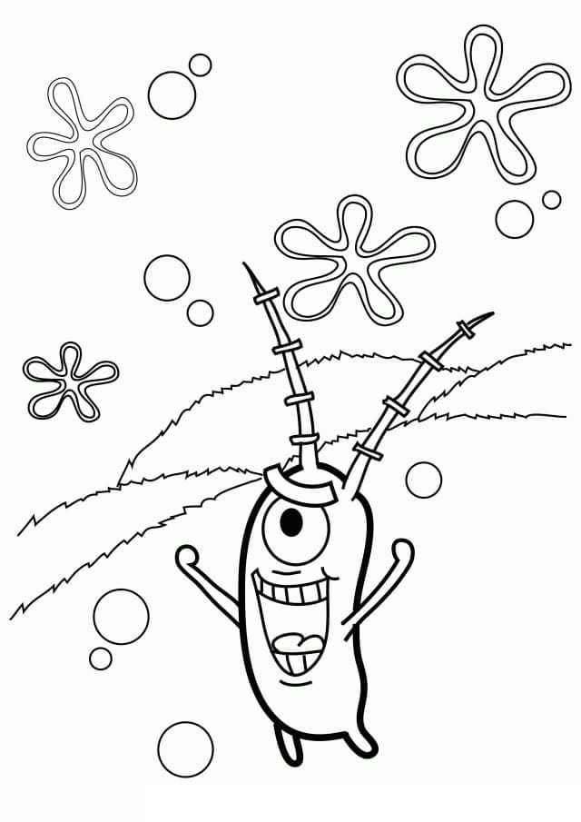 Desenho de Plankton Pdf Imprimivel para Colorir