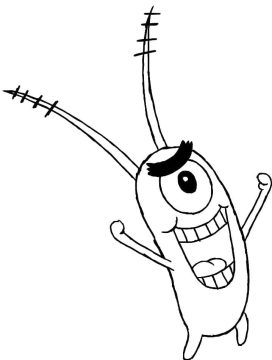Desenho Imprimível de Plankton do Bob Esponja para Colorir